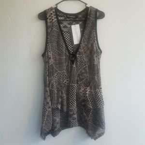 NWT Creation Patch Work Crochet Tank